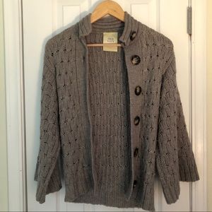 Grey Knit knit sweater with cape sleeves